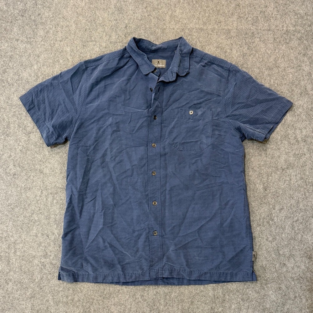 Royal Robbins Blue Plaid Mojave Pucker Dry Short Sleeve Button Shirt Men's Sz M